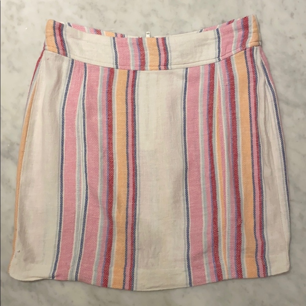 Pastel Striped Linen Skirt